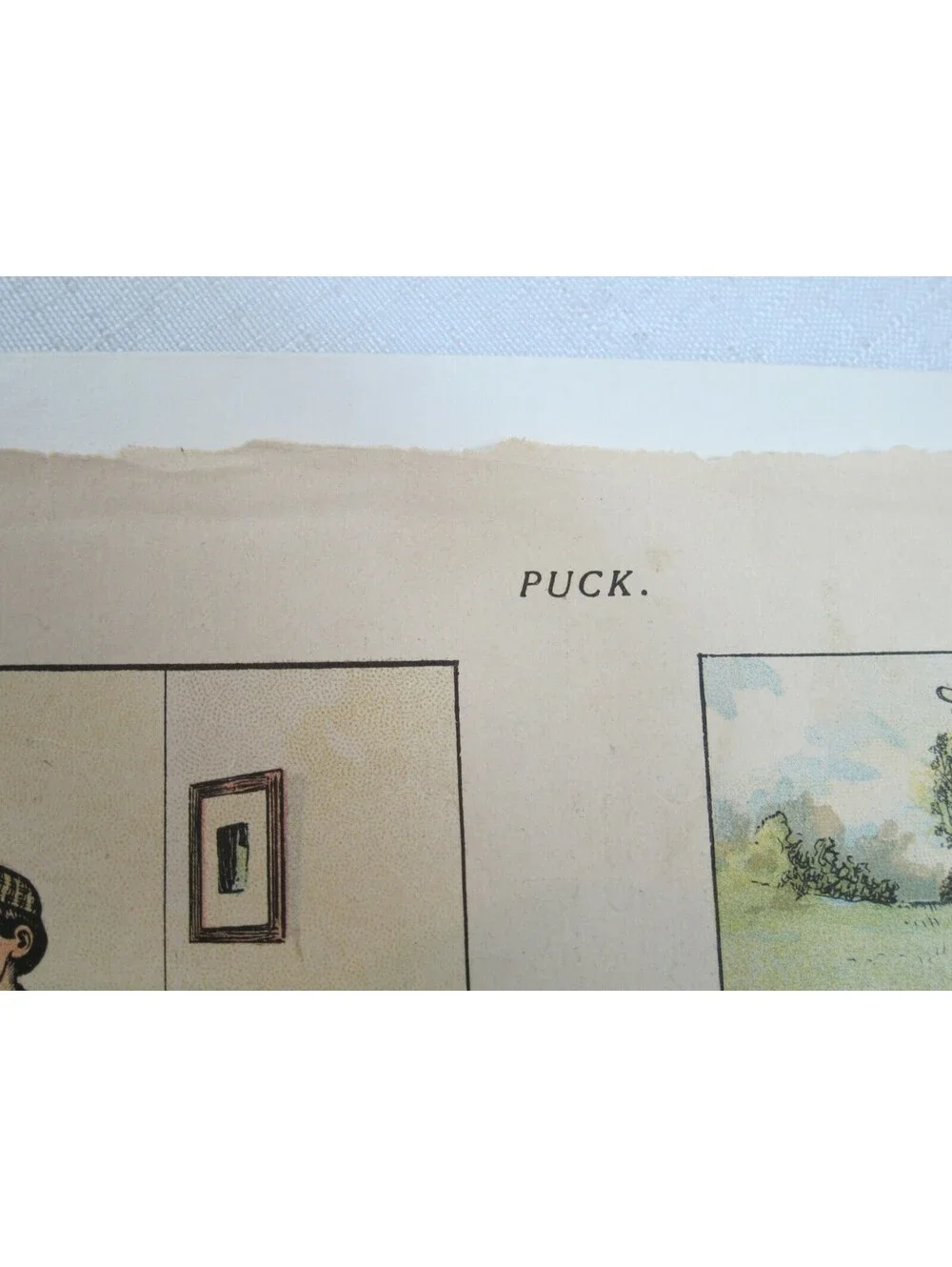 Antique 1897 Puck Magazine Bicycle Cartoon 